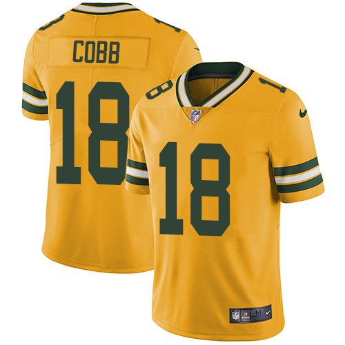 Men Green Bay Packers #18 Randall Cobb Nike Yellow Rush Limited NFL Jersey->->NFL Jersey